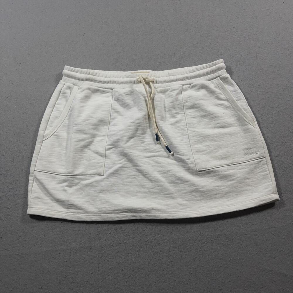 Madewell Cream Mini Skirt with Drawstring